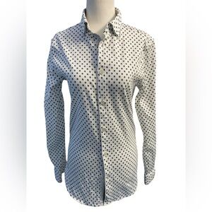 TED BAKER Men's Long Sleeve Button-Up Shirt Contrast Rolled Cuff Size S Pit 17